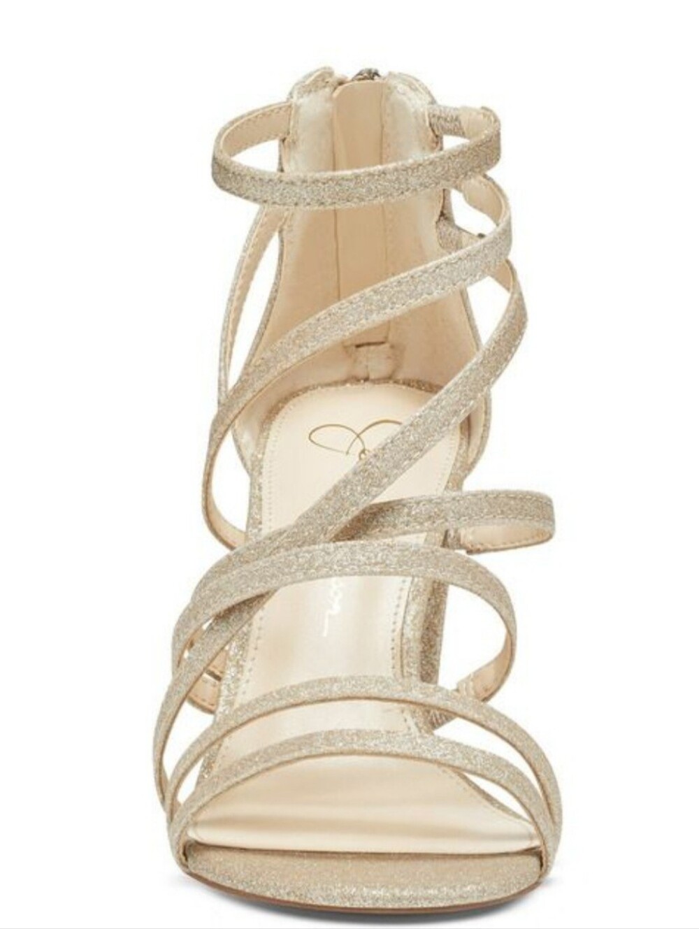 Jessica Simpson Strappy Caged Stassy Heeled Sandals, Champagne
